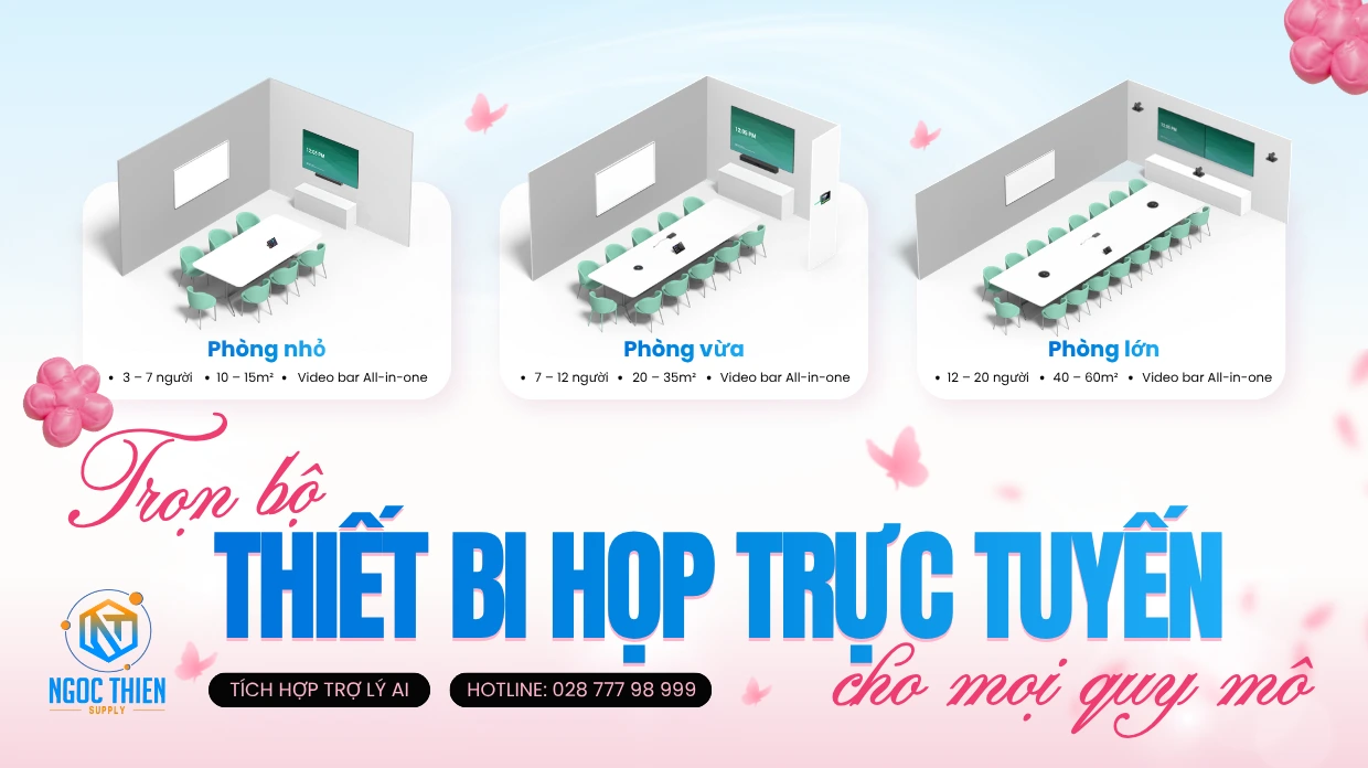 Trọn bộ thiết bị họp trực tuyến cho mọi quy mô vnsup